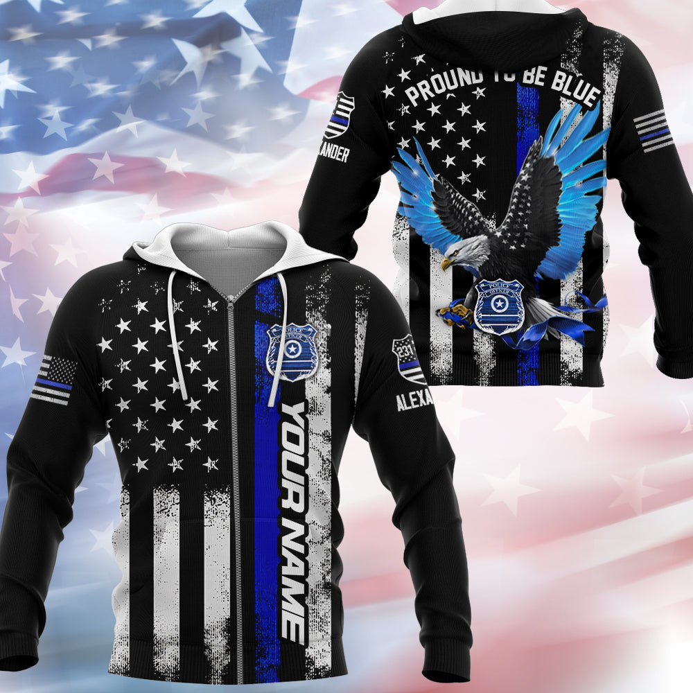 Proud To Be Blue Personalized Shirt Gift For Police T1807