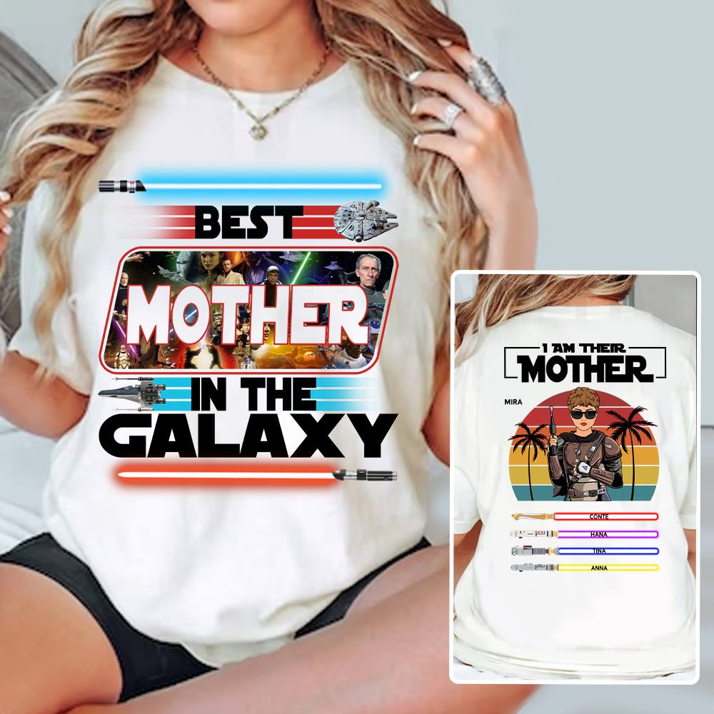 I Am Their Mother Personalized Shirt, Mom Shirt, Mothers Day, Custom Shirt With Lightsabers