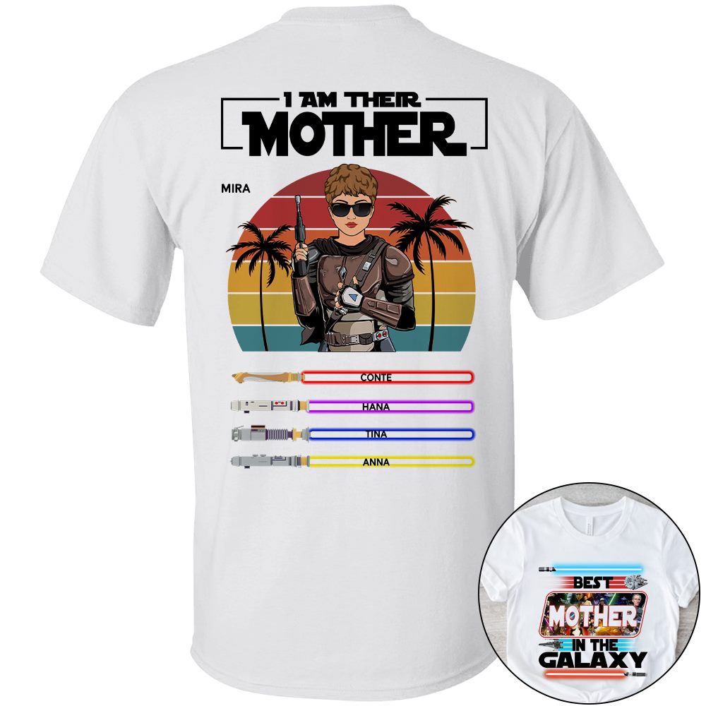I Am Their Mother Personalized Shirt, Mom Shirt, Mothers Day, Custom Shirt With Lightsabers