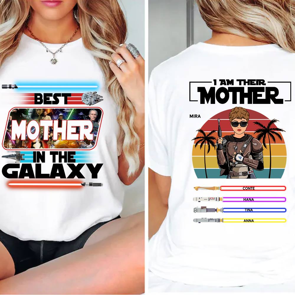 I Am Their Mother Personalized Shirt, Mom Shirt, Mothers Day, Custom Shirt With Lightsabers