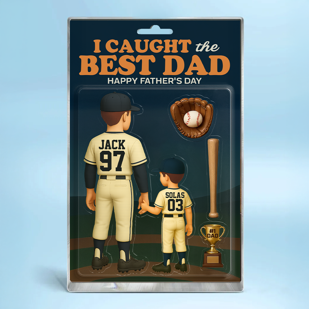 I Caught The Best Dad Baseball Gift - Custom Figure Acrylic Block - Gift For Dad And Husband NA04 Tu20