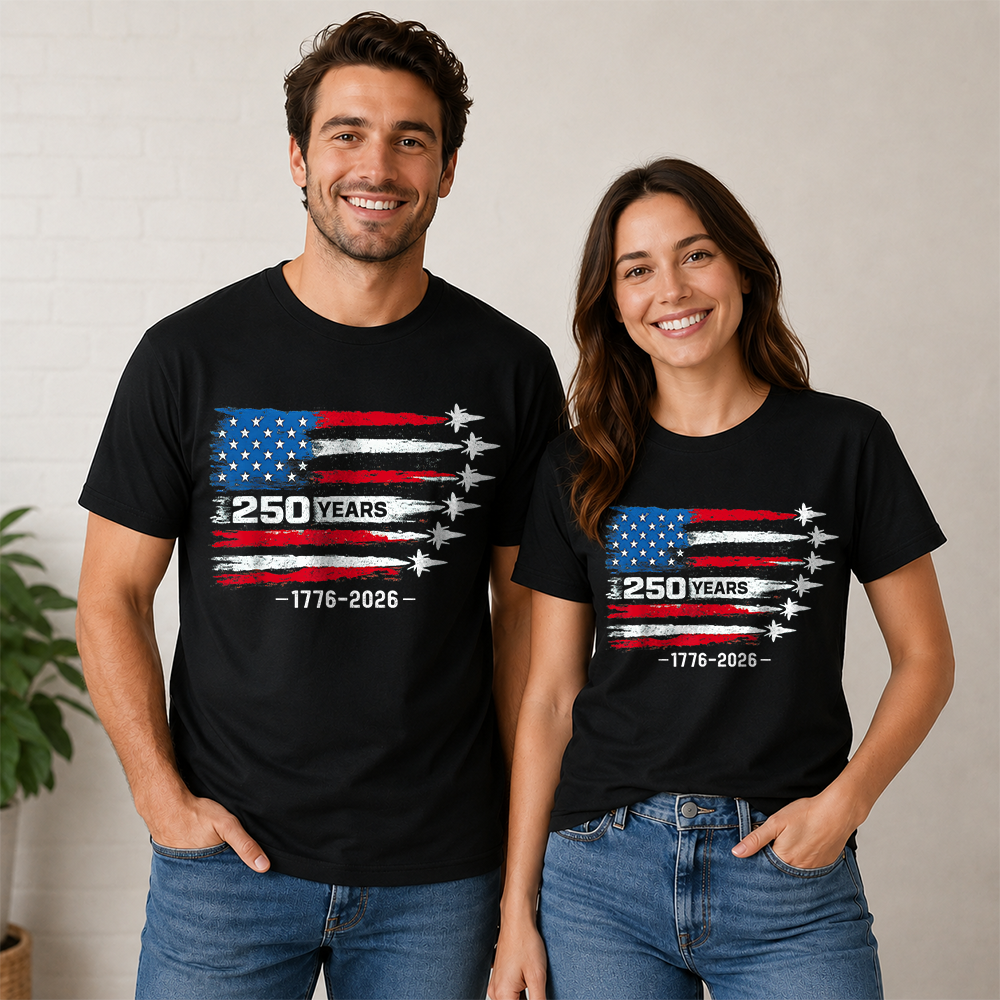 USA 250th Anniversary T-Shirt, America 250 Years 1776-2026 4th of July Tee Hv01