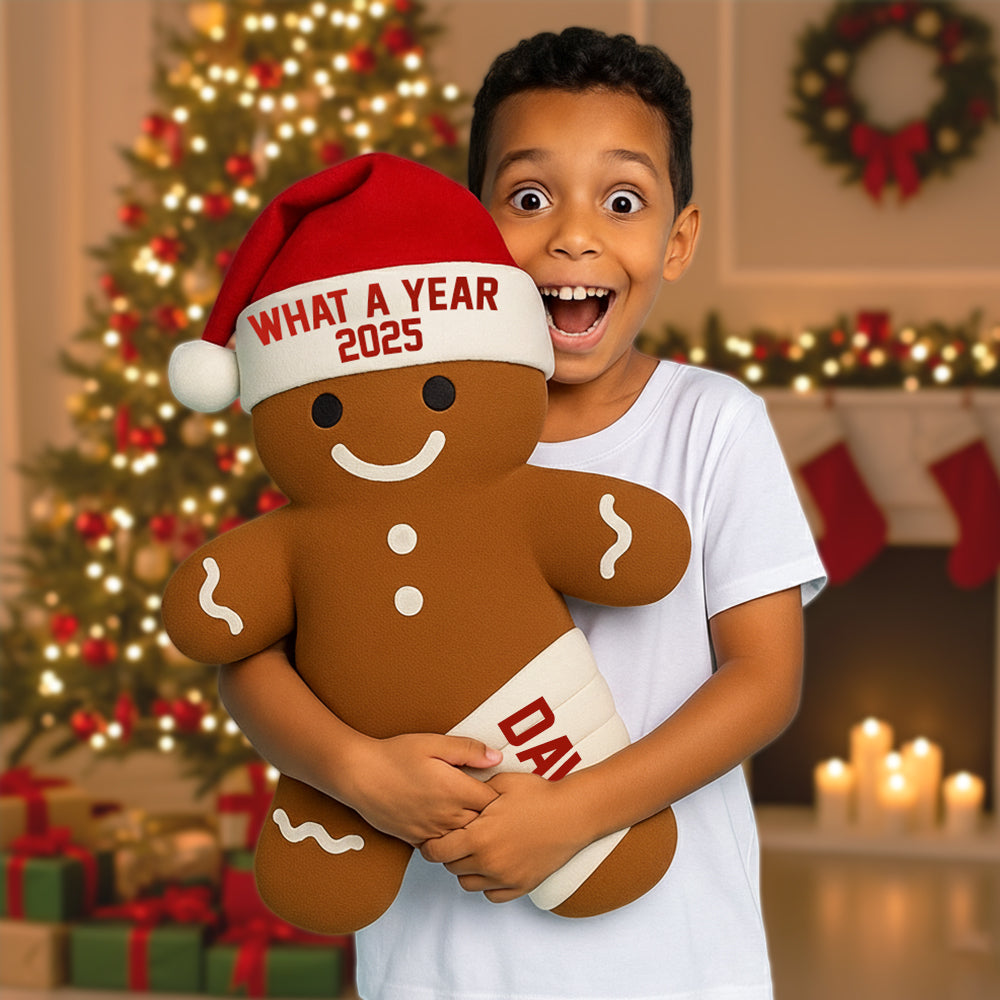 Personalized Funny Injury Christmas Ugly Push Pillow, Personalized Broken Gingerbread Pillow, Funny Christmas Ornament, Broken Arm Leg Hv01