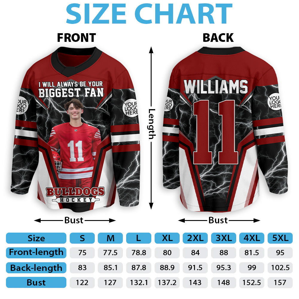 I Will Always Be Your Biggest Fan Custom Photo Ice Hockey Jersey Gift For Ice Hockey Mom T24