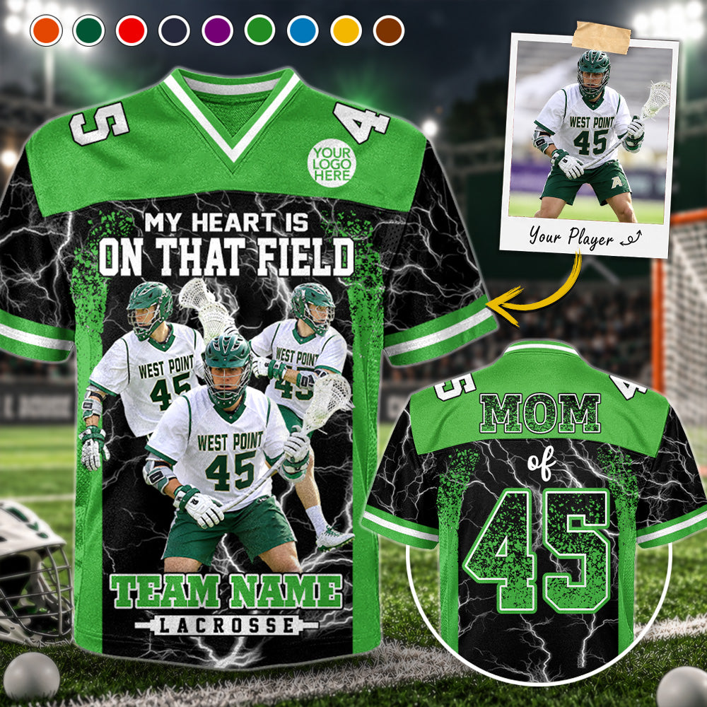 Custom My Heart Is On That Field Shirt, Lacrosse Shirt, Gift For Lacrosse Lovers L0411 Hv01