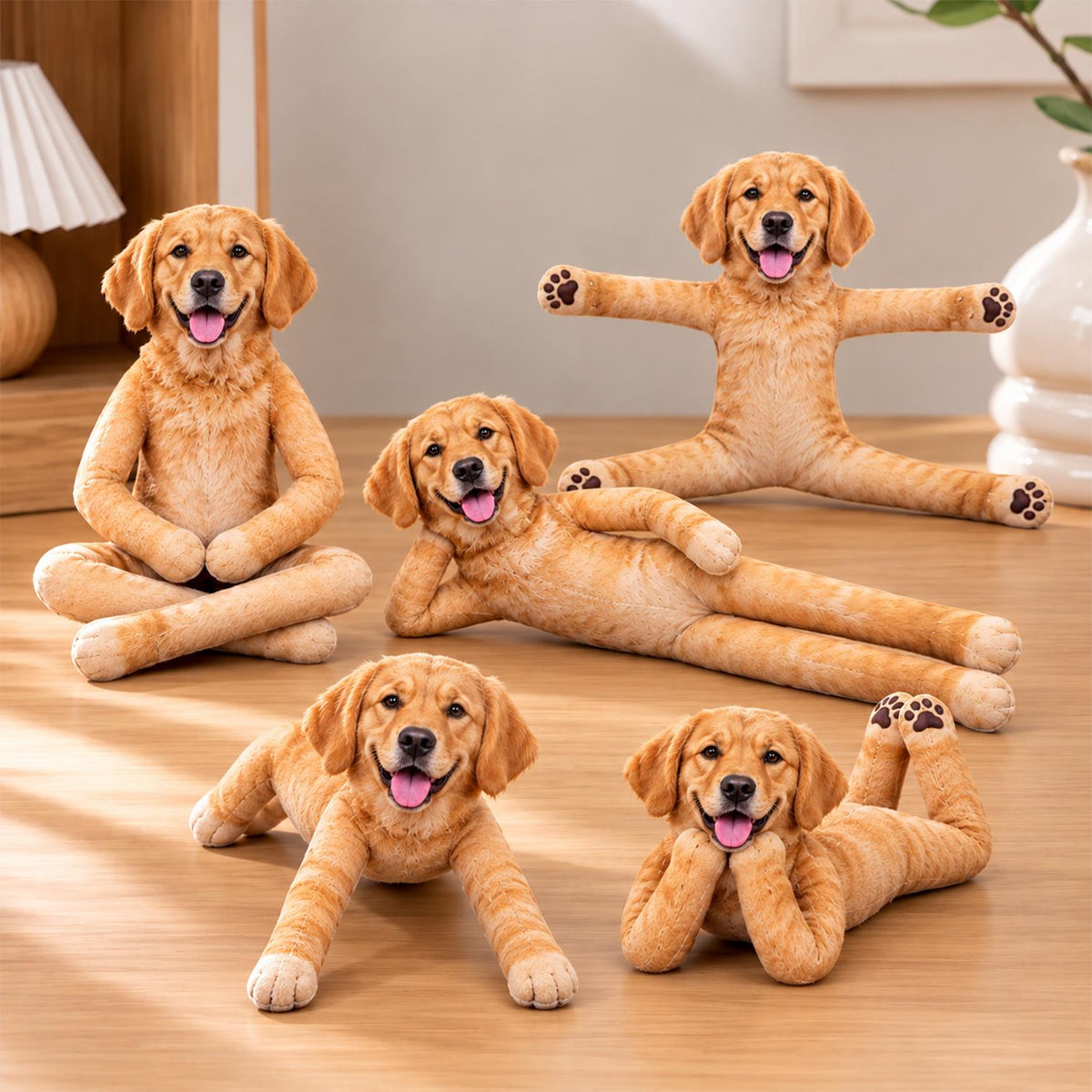Personalized Golden Retriever Photo Pet Squishy Toy Poseable Plush Doll, Funny Gift For Dog Mom, Dad, Cat Lover T1807 Hv01 NT01