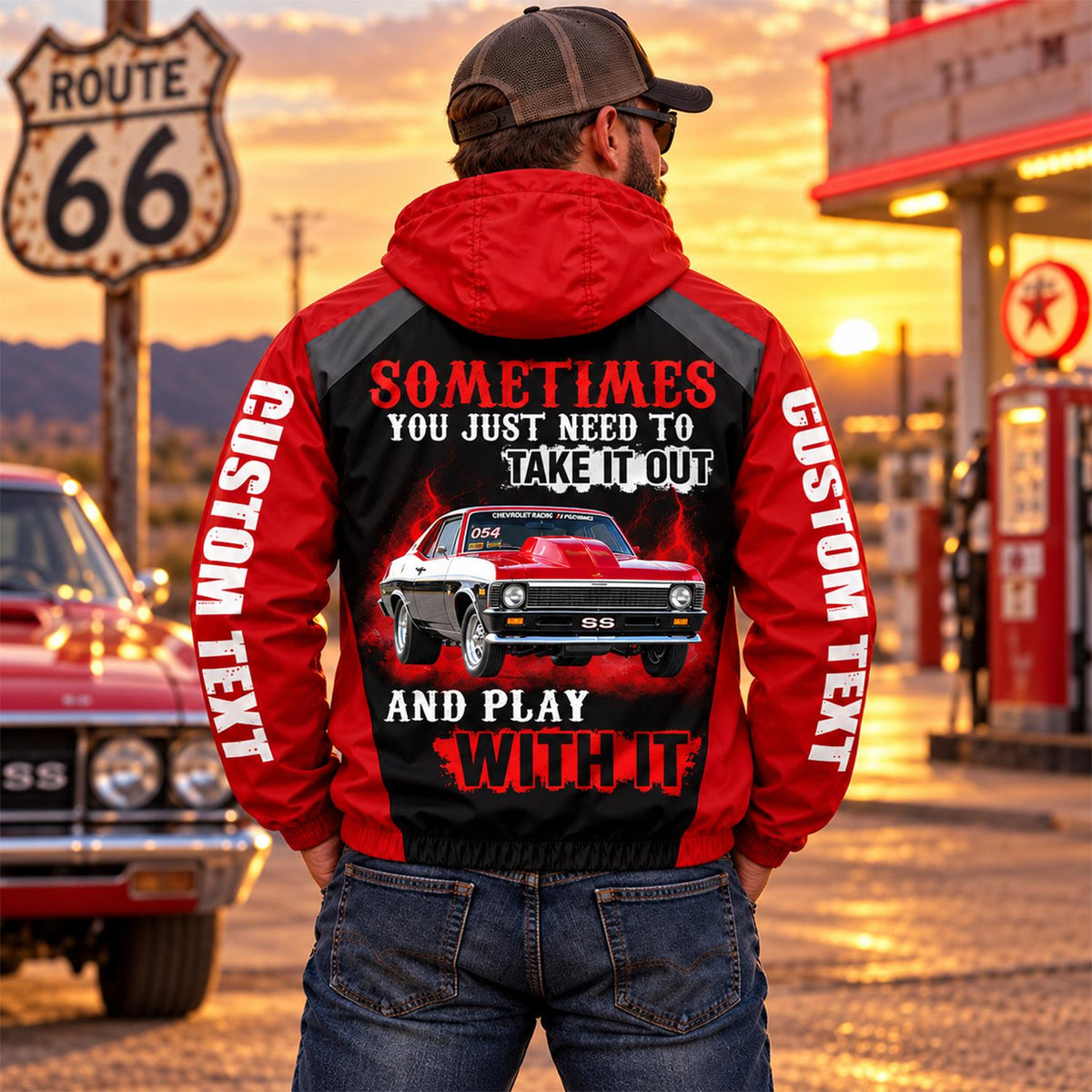 Take It Out & Play - Personalized Classic Car Photo Windbreaker Jacket - Gift For Car Lovers A2110 Hv01 NT01