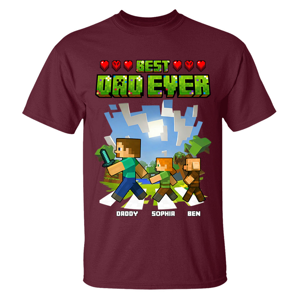 DadCraft Best Dad Ever, Personalized DadCraft Shirt With Kids Name, Gifts For Dad, For Father's Day MI209 VH01
