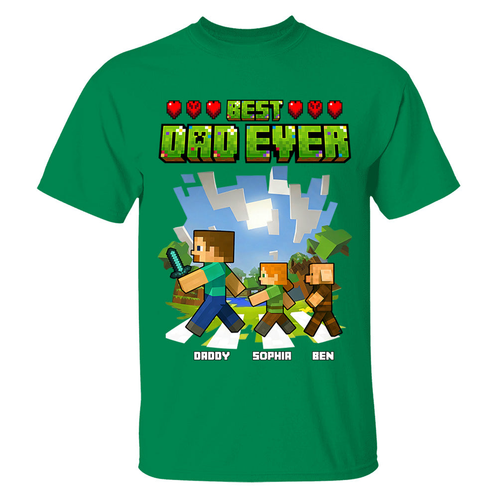 DadCraft Best Dad Ever, Personalized DadCraft Shirt With Kids Name, Gifts For Dad, For Father's Day MI209 VH01