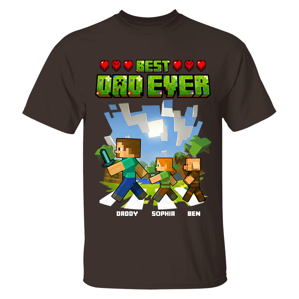 DadCraft Best Dad Ever, Personalized DadCraft Shirt With Kids Name, Gifts For Dad, For Father's Day MI209 VH01
