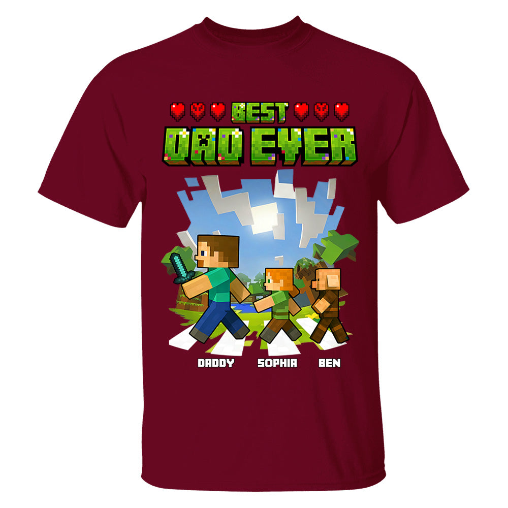 DadCraft Best Dad Ever, Personalized DadCraft Shirt With Kids Name, Gifts For Dad, For Father's Day MI209 VH01