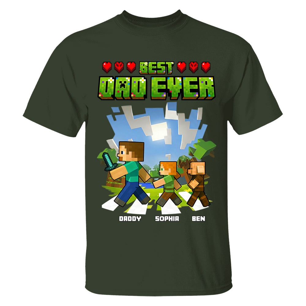 DadCraft Best Dad Ever, Personalized DadCraft Shirt With Kids Name, Gifts For Dad, For Father's Day MI209 VH01