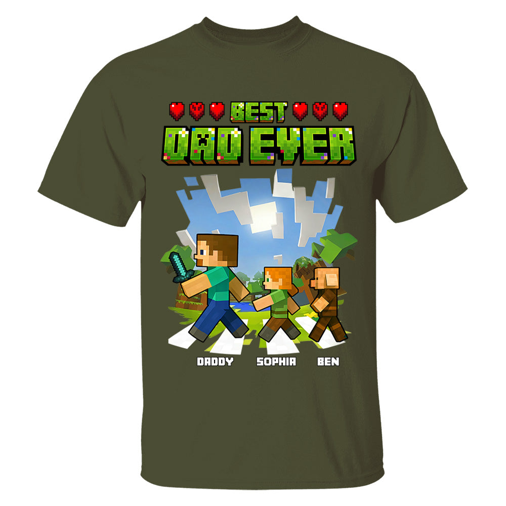 DadCraft Best Dad Ever, Personalized DadCraft Shirt With Kids Name, Gifts For Dad, For Father's Day MI209 VH01