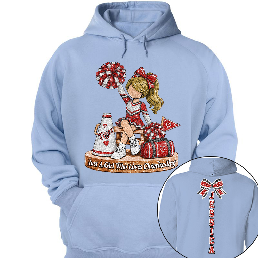 Custom Just A Girl Who Loves Cheerleading Shirt, Cheer Team Senior Night Gift L0411 Hv01