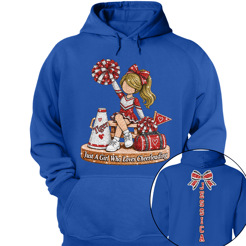 Custom Just A Girl Who Loves Cheerleading Shirt, Cheer Team Senior Night Gift L0411 Hv01