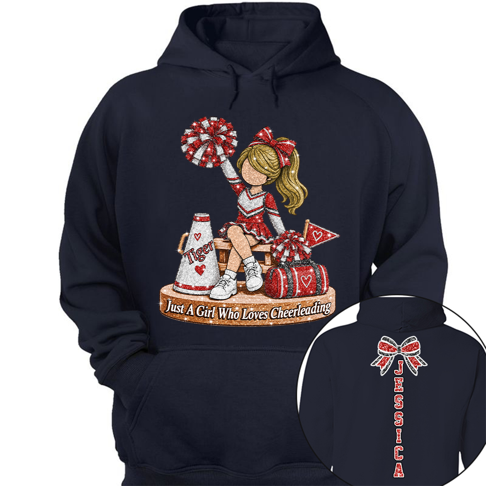 Custom Just A Girl Who Loves Cheerleading Shirt, Cheer Team Senior Night Gift L0411 Hv01