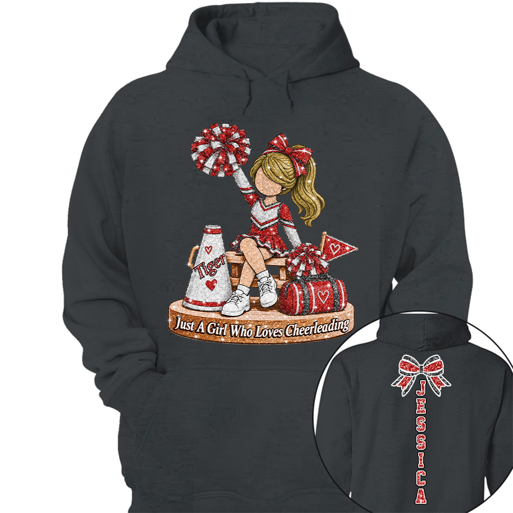 Custom Just A Girl Who Loves Cheerleading Shirt, Cheer Team Senior Night Gift L0411 Hv01