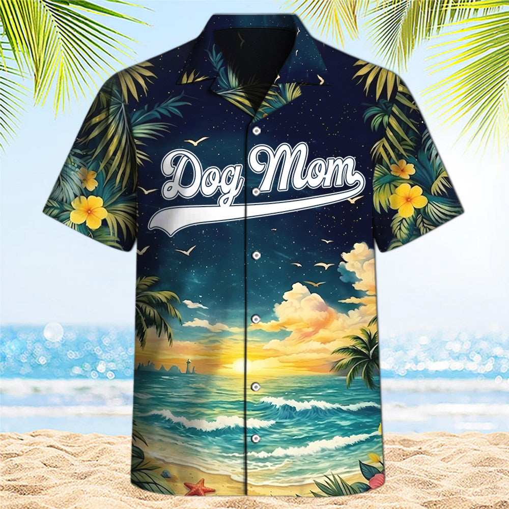 Dog Dad Dog Mom - This Human Belongs To - Personalized Hawaiian Shirt - Custom Photo Gift For Dog Lovers T1807 Li29