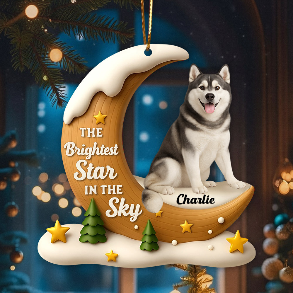 The Brightest Star In The Sky Dog Memorial - Personalized Custom Acrylic Ornament - Gifts For Dog Lovers T1807 Li29