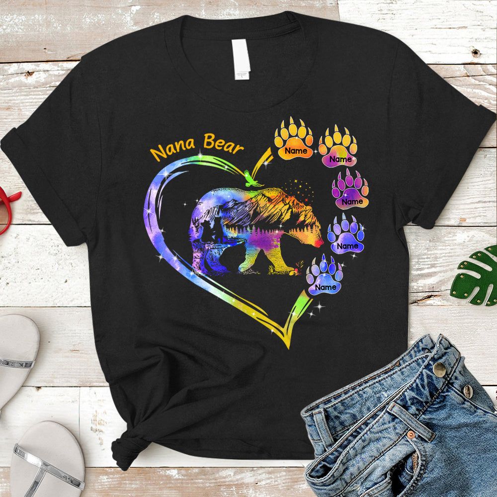 Personalized Grandma Bear T-Shirt, Nickname & Grandkid's Names Can Be Changed