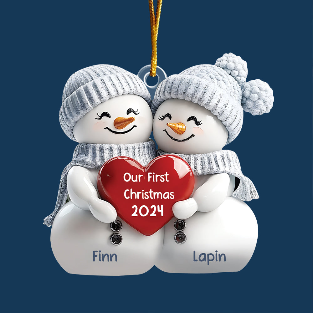 Our First Christmas Custom Ornament - Personalized Acrylic Snowman Ornament Tu20