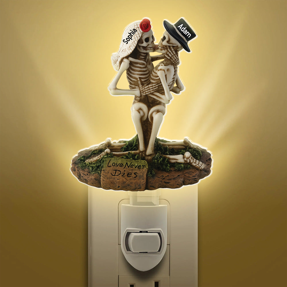 Skull Couple Acrylic Night Light - Personalized Gift For Couple Tu20