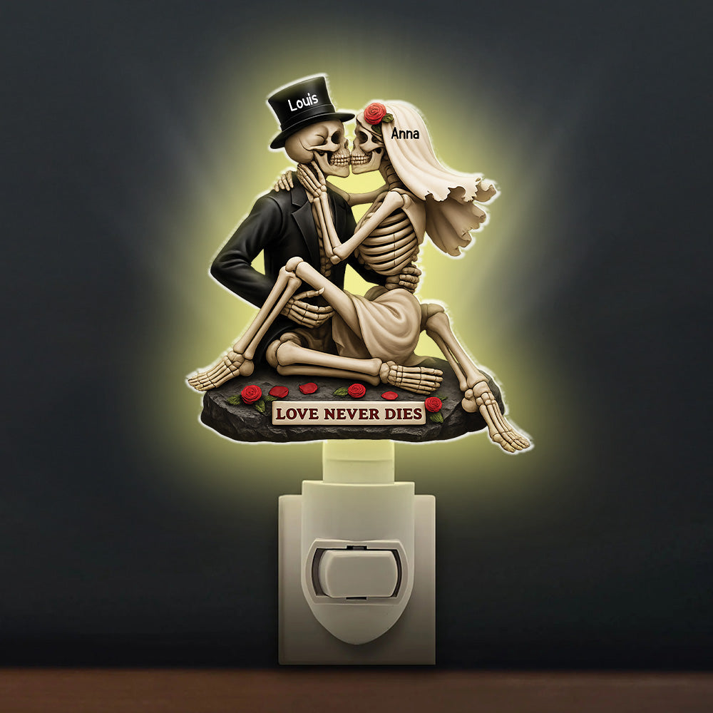 Skull Couple Acrylic Night Light - Personalized Gift For Couple Tu20