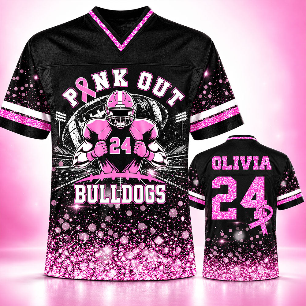 Custom Pink Out Team Shirt, School Breast Cancer Shirt Unisex Jersey L0411 T24
