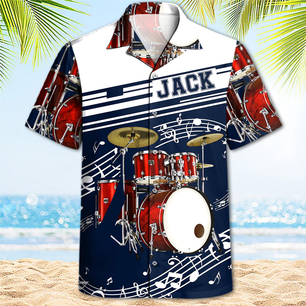 I Drum Because Hitting People With Sticks Is Frowned Upon - Custom Drums's Photo Hawaiian Shirt - Gift For Drummers A2110 T24