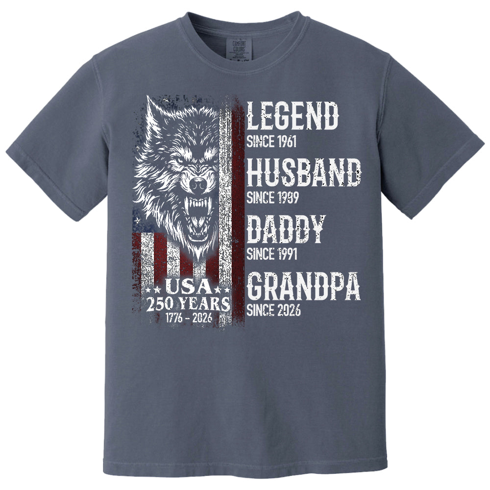 Legend Husband Dad Grandpa Shirt with Customize Nickname, Est, Face - Personalized Fathers Day Shirt, First Time Dad T-Shirt Do99