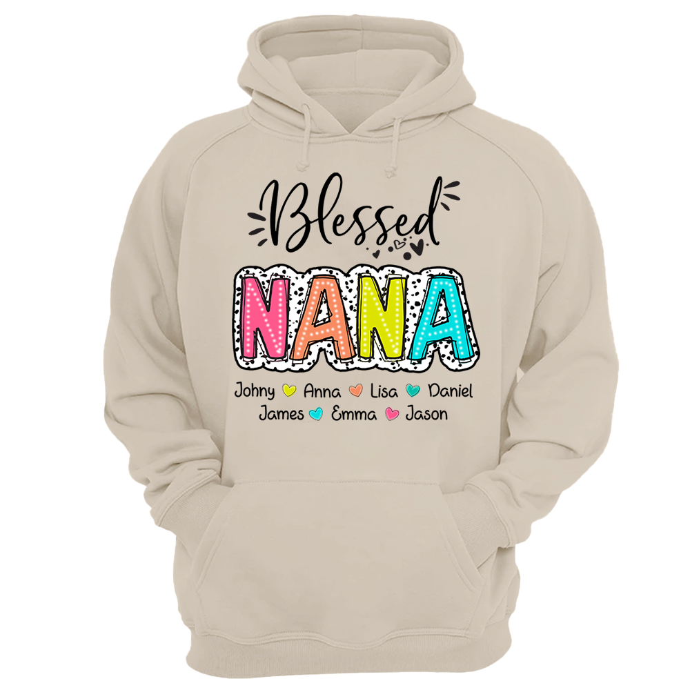 Blessed Nana Dalmatian Dots Shirt, Custom Grandma And Kids, Mother's Days Gift