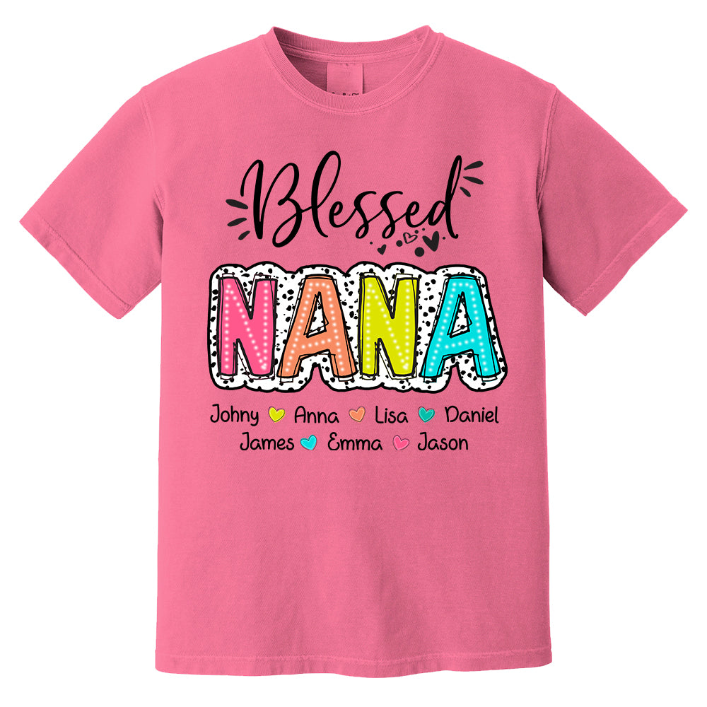 Blessed Nana Dalmatian Dots Shirt, Custom Grandma And Kids, Mother's Days Gift