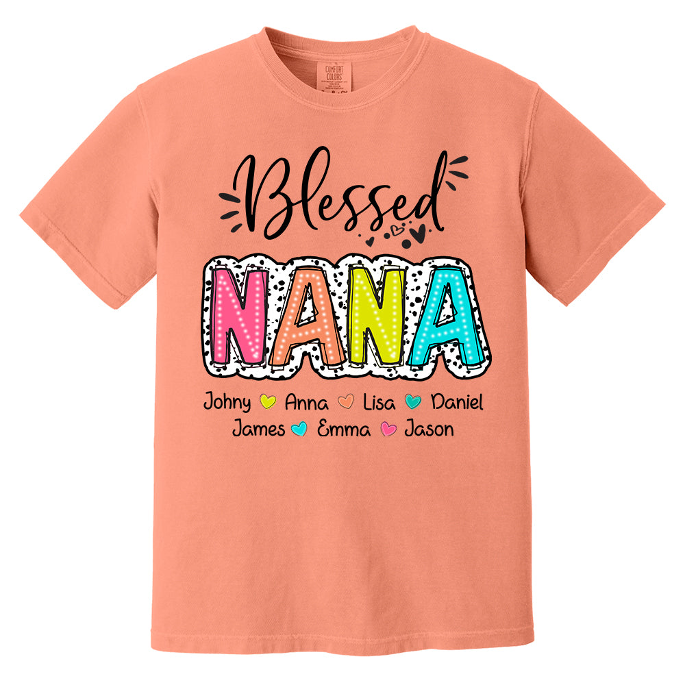 Blessed Nana Dalmatian Dots Shirt, Custom Grandma And Kids, Mother's Days Gift
