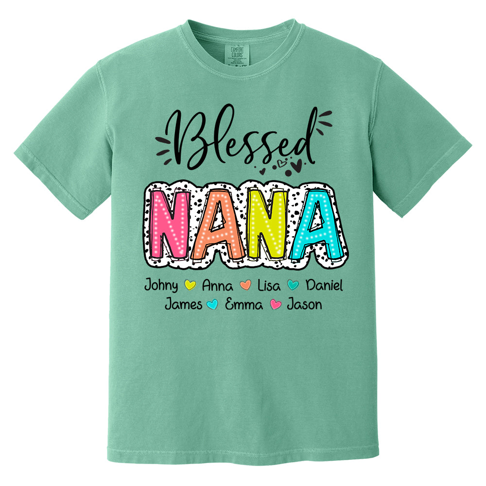 Blessed Nana Dalmatian Dots Shirt, Custom Grandma And Kids, Mother's Days Gift