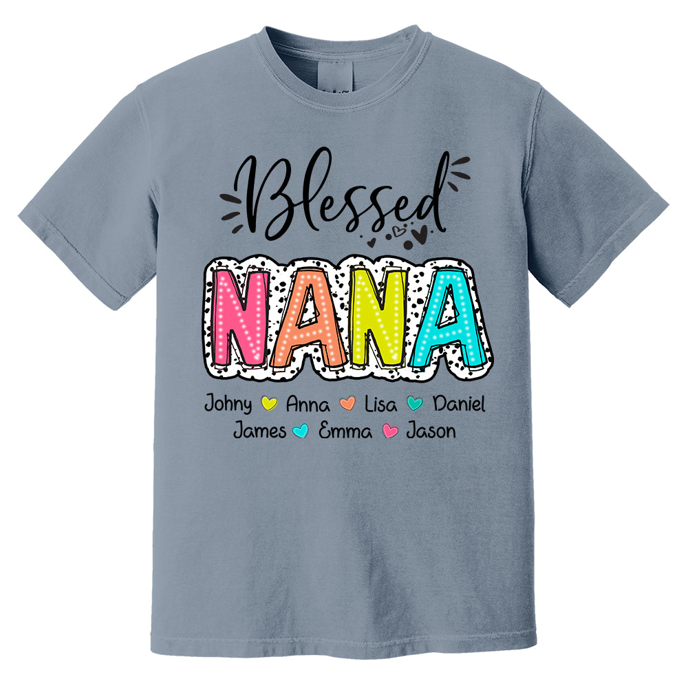 Blessed Nana Dalmatian Dots Shirt, Custom Grandma And Kids, Mother's Days Gift
