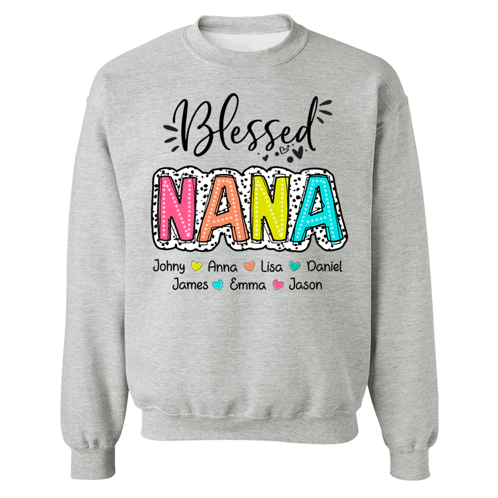 Blessed Nana Dalmatian Dots Shirt, Custom Grandma And Kids, Mother's Days Gift