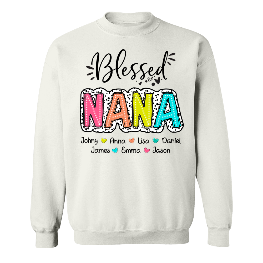 Blessed Nana Dalmatian Dots Shirt, Custom Grandma And Kids, Mother's Days Gift