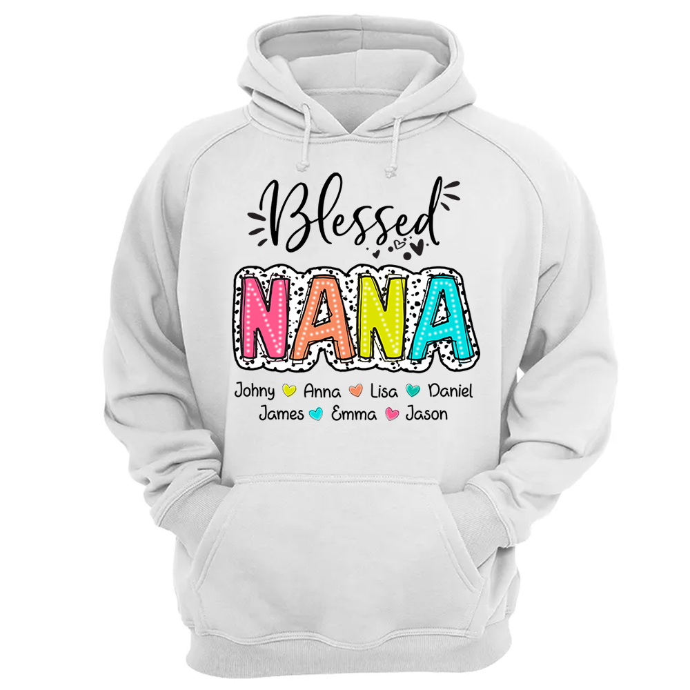 Blessed Nana Dalmatian Dots Shirt, Custom Grandma And Kids, Mother's Days Gift