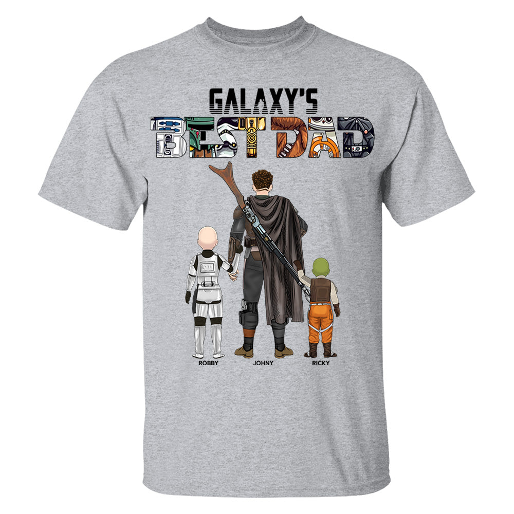 Galaxy's Best Dad, Personalized Shirt For Dad T1807 Hv01
