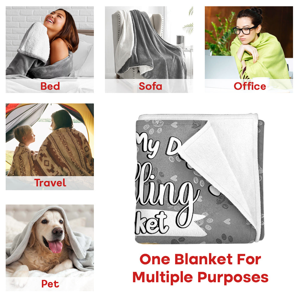 This Is My Dog Cuddling Blanket - Personalized Fleece Blanket - Gift For Pet Lover T1807