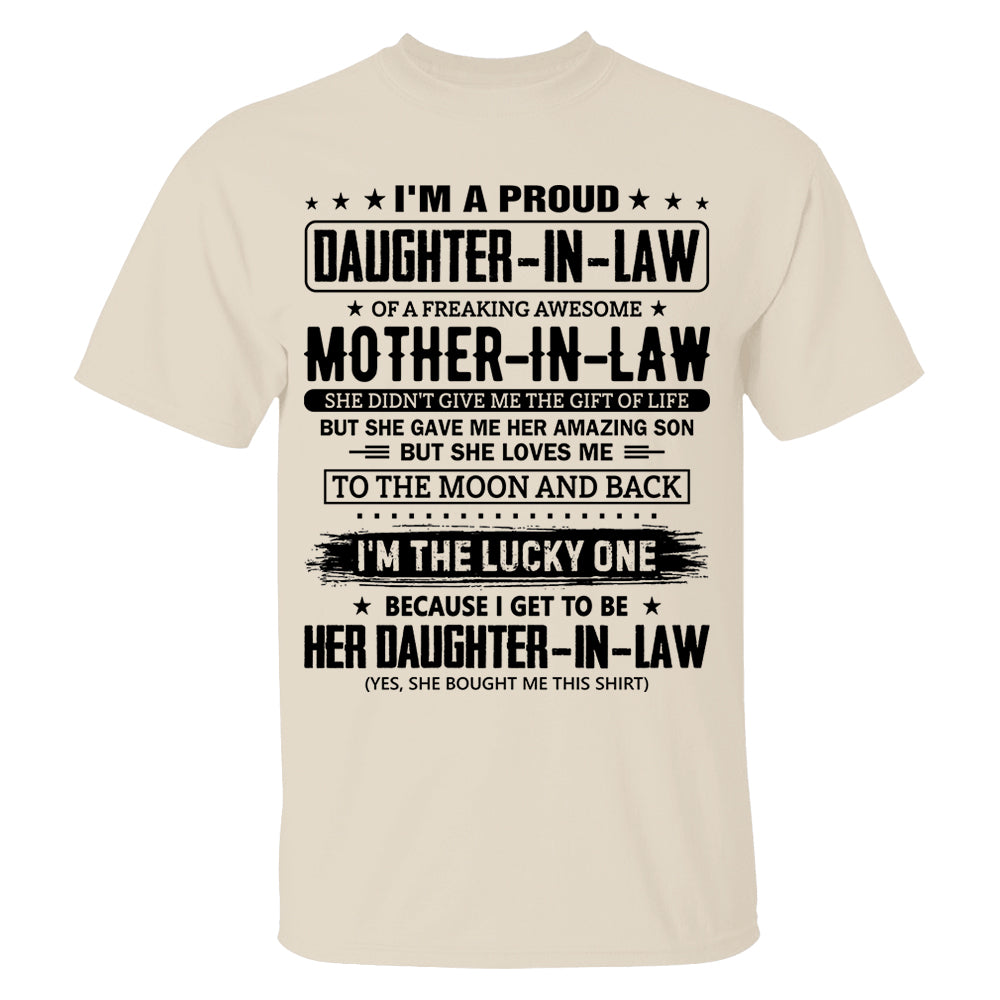 I'm A Proud Daughter-In-Law Of A Freaking Awesome Mother-In-Law Shirt Perfect Gift For Daughter-In-Law
