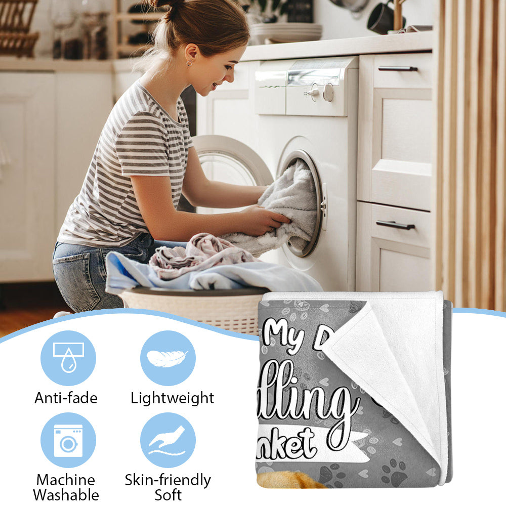 This Is My Dog Cuddling Blanket - Personalized Fleece Blanket - Gift For Pet Lover T1807