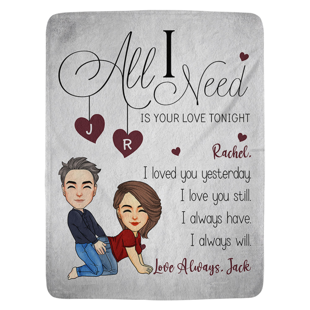 All I Need Is Your Love Tonight - Personalized Blanket For Couple Tu20