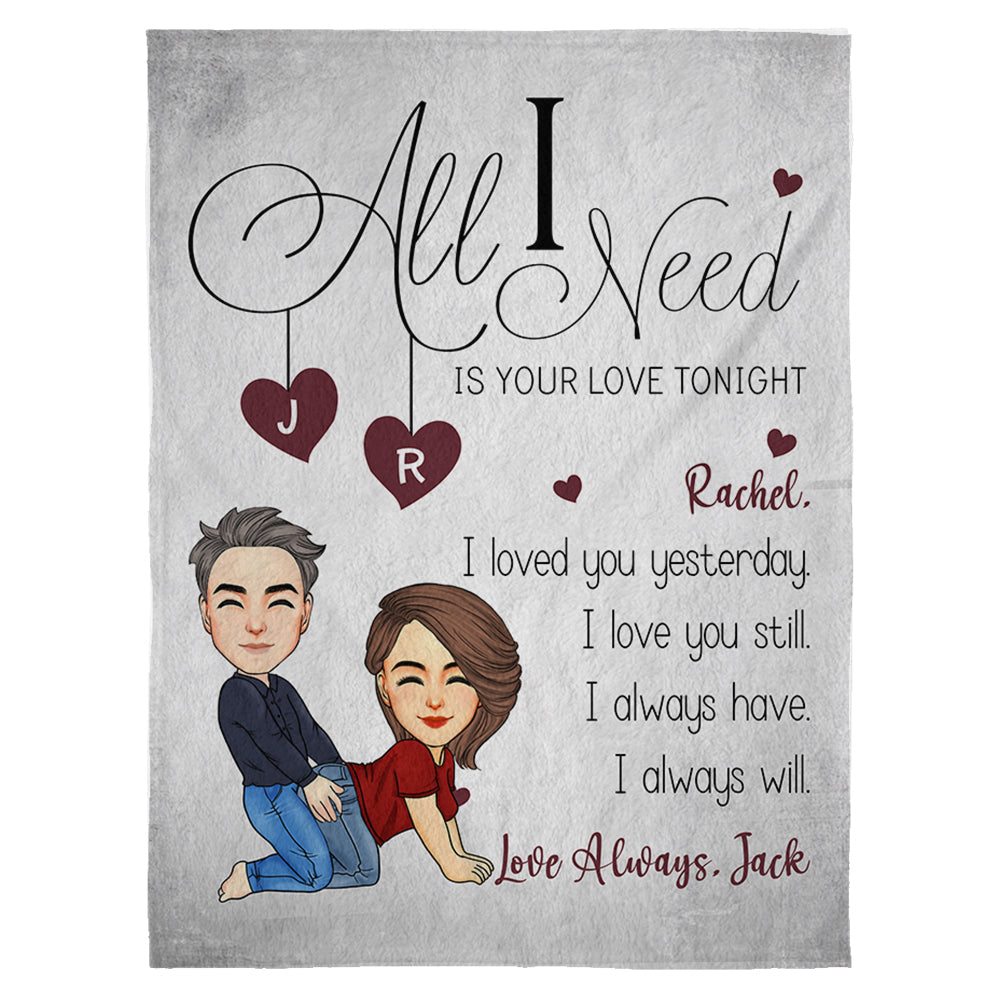 All I Need Is Your Love Tonight - Personalized Blanket For Couple Tu20
