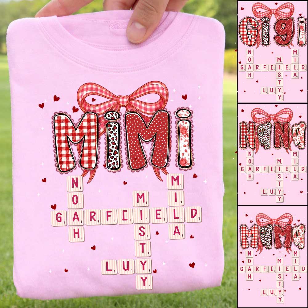 Personalized Mama Gigi Nana Crossword Valentine Shirt
