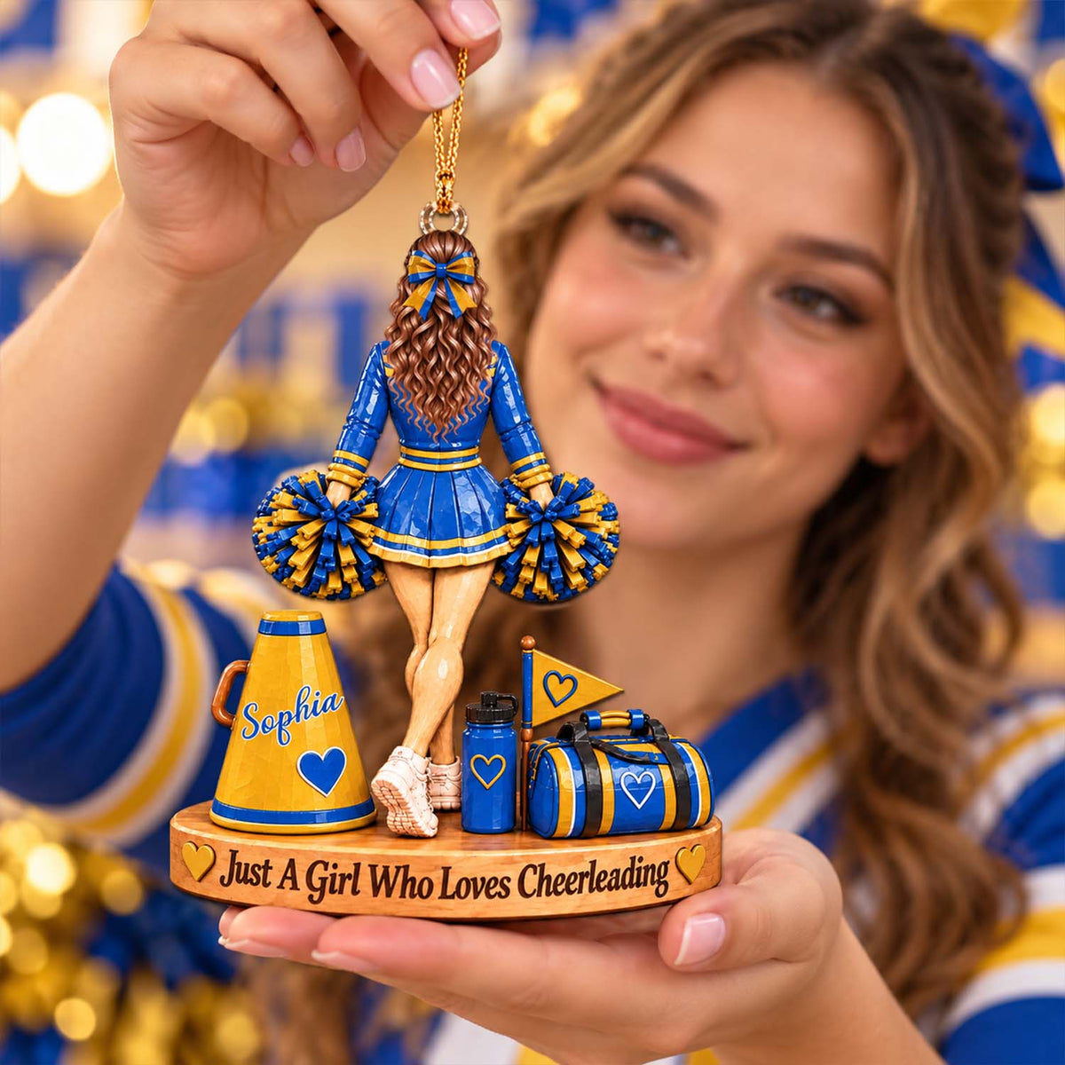 Custom Cheerleader Acrylic Ornament, Senior Night Cheer Girl, Cheer Coach Gift L0411 Pt99