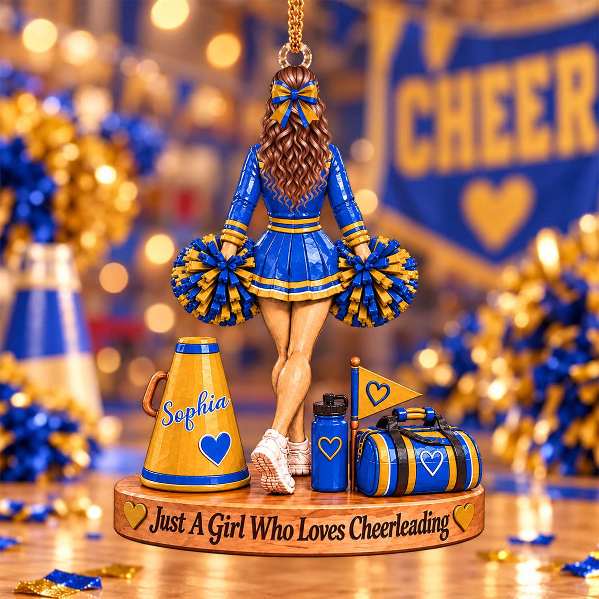 Custom Cheerleader Acrylic Ornament, Senior Night Cheer Girl, Cheer Coach Gift L0411 Pt99