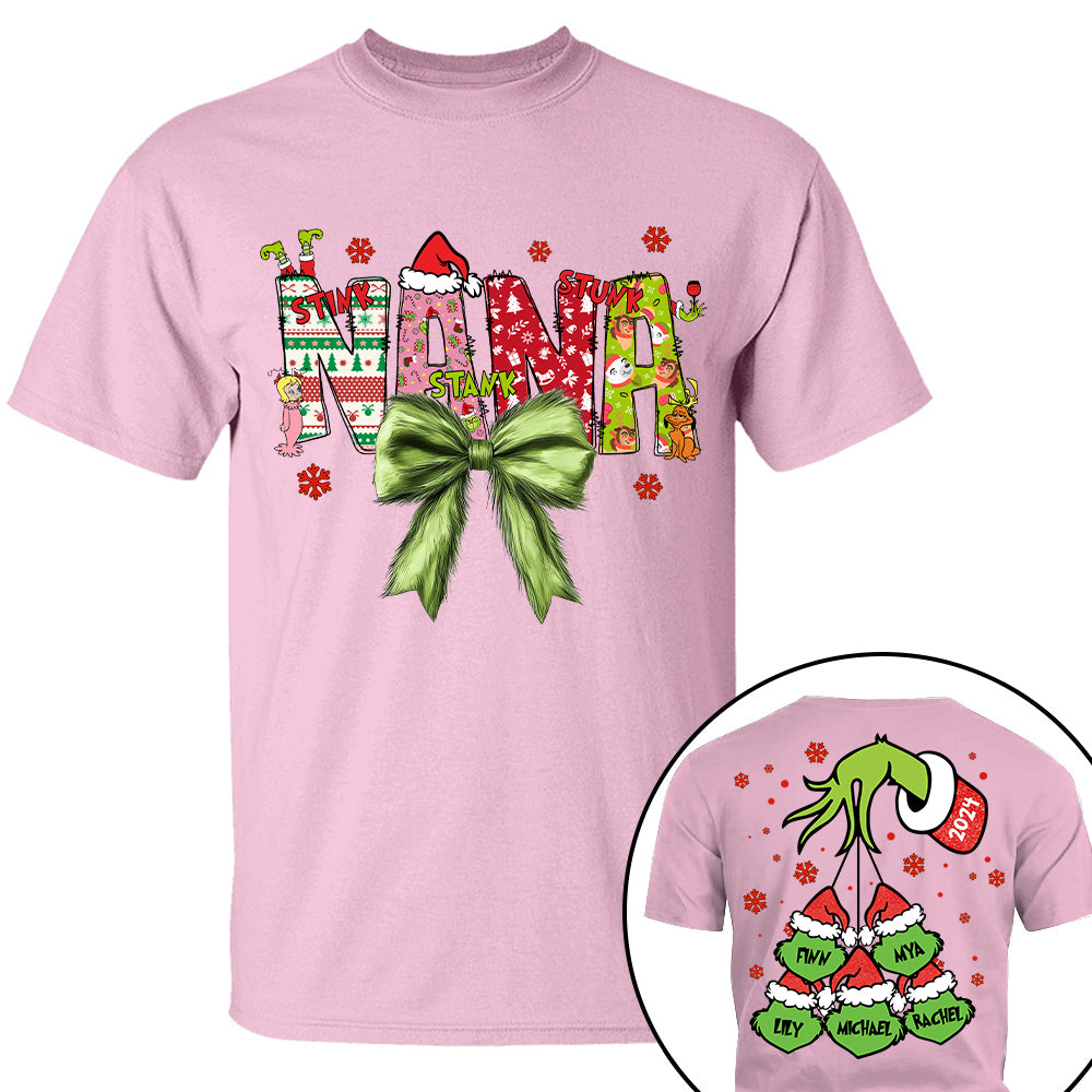 Personalized Nana Coquette Shirt - Custom Nickname For Grandma Mimi Nana And Kid Names NA04 Tu20