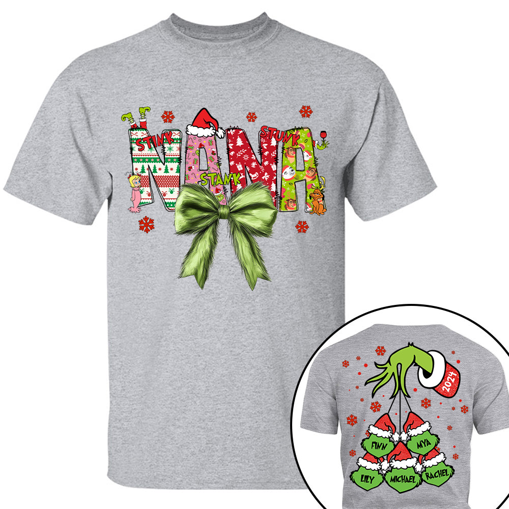 Personalized Nana Coquette Shirt - Custom Nickname For Grandma Mimi Nana And Kid Names NA04 Tu20