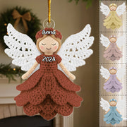 Personalized Cute Crochet Angel Doll Flat Ornament - Angel Crochet Pattern Arylic Ornament Nh00